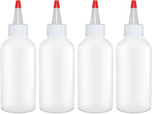BRIGHTFROM Squeeze Bottles - Leak-Proof, Refillable, BPA-Free for Sauces & Crafts - 4oz, Pack of 4