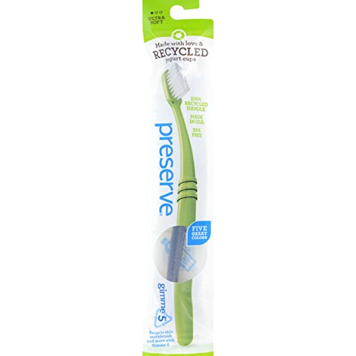 Preserve Ultra Soft Toothbrush - Cleans Teeth Effectively, Recycled Handle - Assorted Colors
