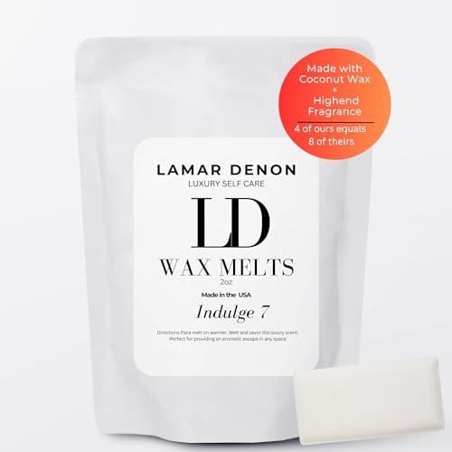 Indulge 7 Coconut Wax Melts - Dark Chocolate Leather Musk, Long-Lasting Aroma - 4 Count