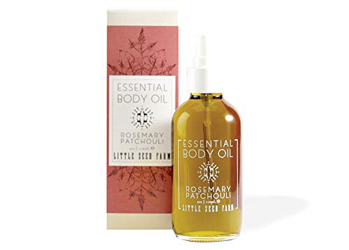Little Seed Farm Body Oil - Softens Skin, Organic Rosemary & Patchouli, Vegan - 4oz
