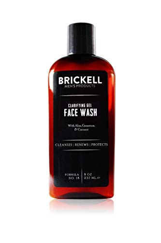 Brickell Men's Face Wash - Oil Control, Natural Ingredients with Aloe & Geranium - 8oz