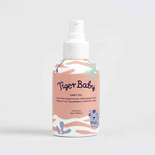 Tiger Baby Oil - Nourishing Plant-Based Massage Oil for Sensitive Skin, 4oz