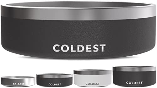 Coldest Dog Bowl - Durable Triple Wall Insulated, Non-Slip, Rust-Proof - 42oz Stealth Black