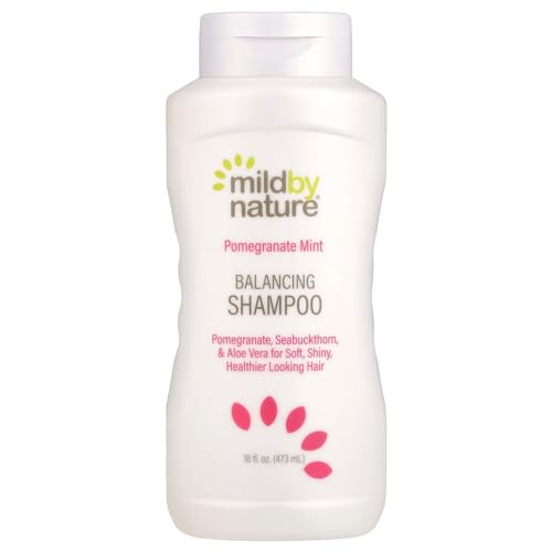 Mild By Nature Pomegranate Mint Shampoo - Antioxidant-Rich, pH Balanced, 16 fl oz