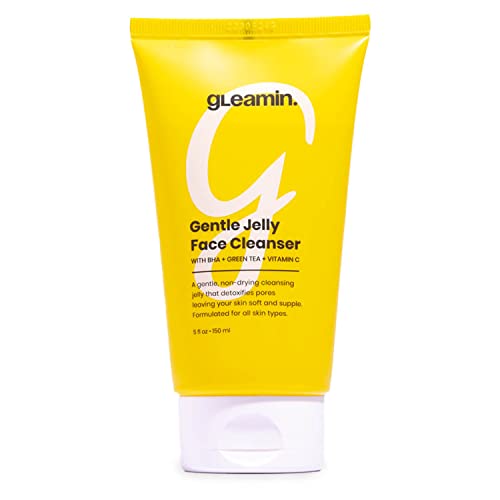 Gleamin Jelly Face Cleanser - Detoxifies Pores, Moisturizes, Vegan & Cruelty-Free - 5 Fl Oz