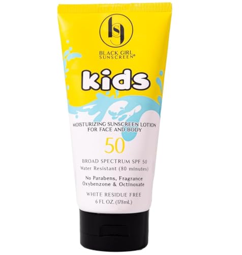 BLACK GIRL SUNSCREEN Kids SPF 50 Lotion - Vegan, Water-Resistant, No White Residue - 6oz
