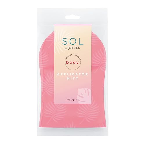 Jergens SOL Tanning Mitt - Streak-Free Blending, Protects Hands, Reusable for All Skin Tones