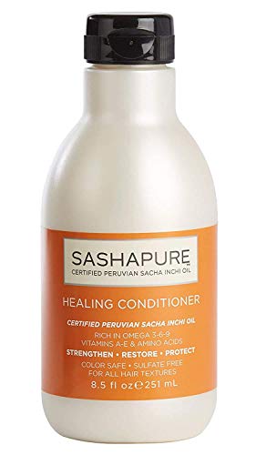 SASHAPURE Healing Conditioner - Hydrates & Revitalizes Damaged Hair, USDA Organic, 8.5 fl. oz
