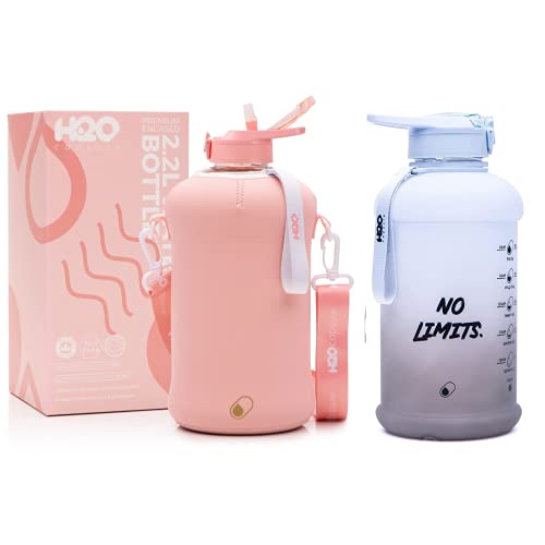 H2O Capsule Water Bottle - Convenient Storage Sleeve, BPA-Free, Rose Quartz 2.2L