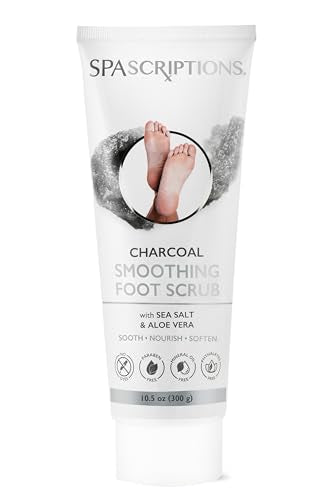 Spascriptions Charcoal Foot Scrub Exfoliates Dry, Cracked Skin, Sea