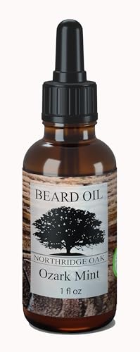 Northridge Oak Beard Oil - Nourishing Hydration, Subtle Mint Cedarwood Scent - 1 fl oz