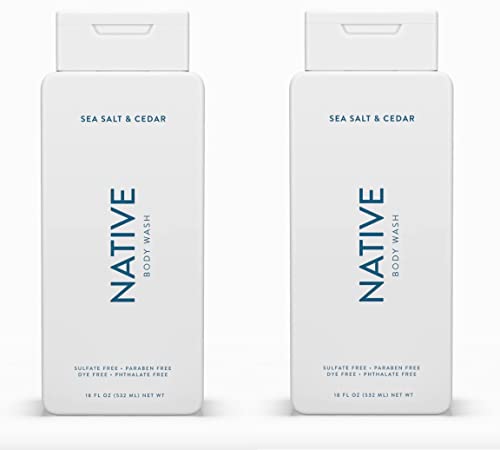 Native Body Wash - Hydrating & Softening, Naturally Derived Ingredients - Ocean & Timber 18oz 2Pk
