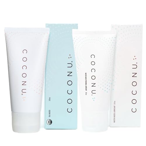 Coconu Personal Lubricant - Organic Oil & Water Combo, Edible, Natural Ingredients - 8oz