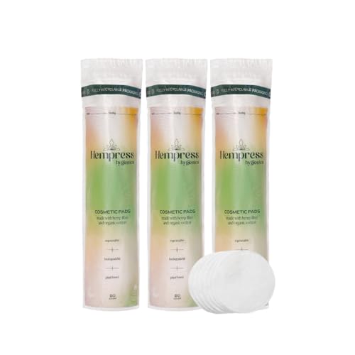 Hempress Hygienics Organic Cotton Rounds - Vegan, Biodegradable, Skin-Friendly - 270 Count
