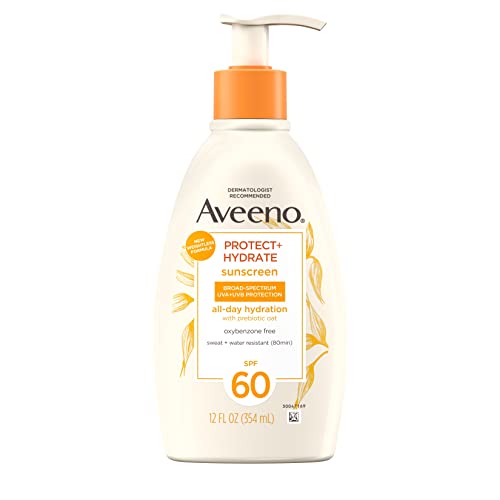 Aveeno Protect + Hydrate Sunscreen - Broad Spectrum SPF 60, Moisturizing Oat Formula - 12oz