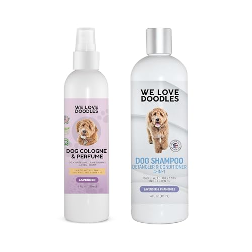We Love Doodles Dog Cologne & 4-in-1 Shampoo - Long-Lasting Freshness, Lavender - USA Made