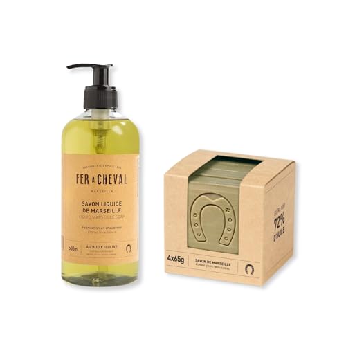 Fer à Cheval Liquid Hand Soap - Hypoallergenic, Hydrating Olive Oil Formula - 16.9 Fl Oz