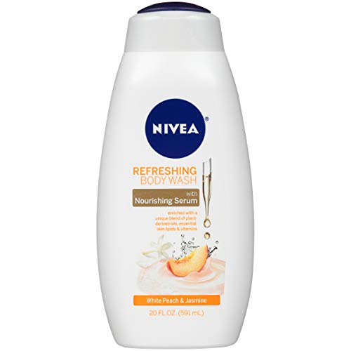 NIVEA Body Wash - Hydrating & Nourishing Serum, Revitalizing White Peach & Jasmine - 20 Fl Oz