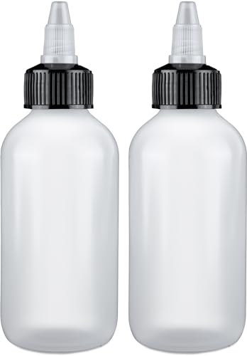 BRIGHTFROM Twist Top Applicator Bottles - Precise Dispensing, Refillable, BPA-Free - 4oz, Pack of 2