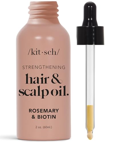 Kitsch Rosemary Oil for Hair Growth - Nourishing Serum with Biotin, 100% Plant-Based - 60 mL