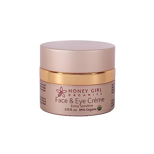 Honey Girl Organics Face & Eye Creme - Hydrates, Repairs Dry Skin, 95% Organic - 1.75 fl oz