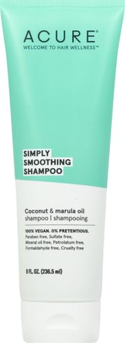 Acure Simply Smoothing Shampoo - Reduces Frizz, Boosts Shine, 100% Vegan - 8 Fl Oz