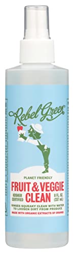 Rebel Green Fruit & Veggie Clean Spray - Removes Residues, Non-Toxic Formula - 8 Fl Oz (Pack of 9)