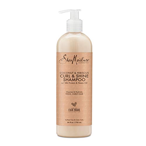 SheaMoisture Coconut Hibiscus Shampoo - Hydrates & Defines Curls, Fair Trade Ingredients - 24oz