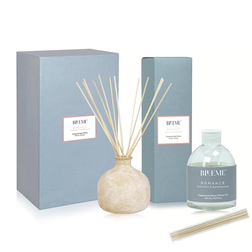 BLUEME Aromatherapy Diffuser & Refill - Tranquil Oakmoss & Sandalwood, Handmade Ceramic - 5.92oz