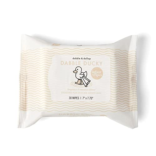 Dabble & Dollop Infant Face & Neck Wipes - Gentle Cleansing, EWG Verified, 100% Compostable - 60ct