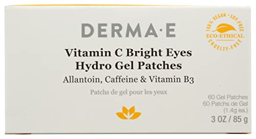 Derma E Eye Wrinkle Pad - Brightens & Moisturizes, Targets Puffiness - 3oz Hydro Gel Patches