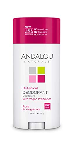Andalou Naturals Botanical Deodorant - Long-Lasting Odor Neutralizer, Vegan Probiotics - 2.65oz