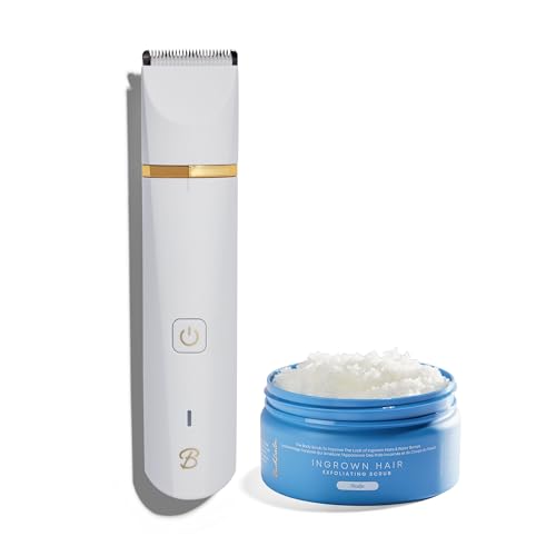 Bushbalm Ingrown Rescue Kit - Exfoliating Scrub & Waterproof Trimmer for Hair Prevention - 236ml