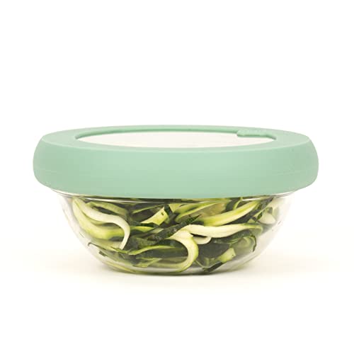 Food Huggers Replacement Lids - Durable Silicone & Glass, 100% Plastic Free - Small Gradual Green