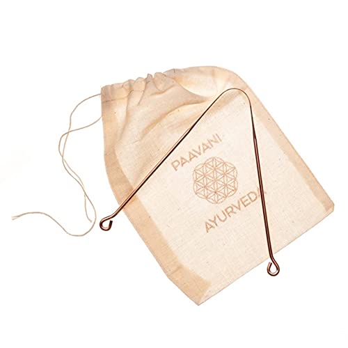PAAVANI Ayurveda Copper Tongue Scraper - Freshens Breath, Removes Toxins - Traditional Care