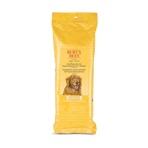 Burt's Bees Pet Wipes - Hypoallergenic Cleansing, 99.7% Natural Ingredients - 50 Count