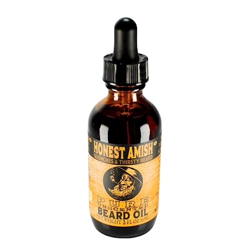Honest Amish Beard Oil - Softens Beard & Conditions Skin, All Natural Ingredients - 2oz