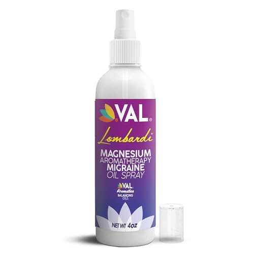 VAL Lombardi Magnesium Aromatherapy Spray - Quick Comfort for Head Tension, 4 oz Made in USA