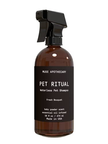 Muse Apothecary Waterless Dog Shampoo - Fresh Bouquet Scent, Plant-Derived, No Rinse - 16oz