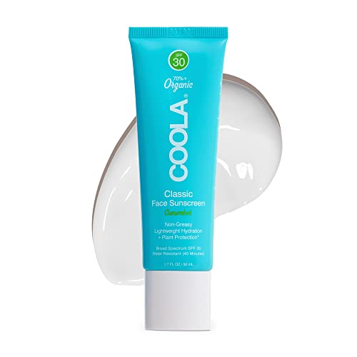 COOLA Organic Face Sunscreen SPF 30 - Hydrating, Antioxidant-Rich, Cucumber Scent - 1.7oz