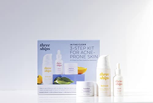 Three Ships Skin Care Kit - Blemish Control with Salicylic Acid & Jojoba Oil - 3 Piece Set