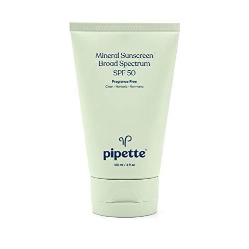 Pipette Mineral Sunscreen - SPF 50 Non-Toxic Protection for Kids & Sensitive Skin - 4 fl oz