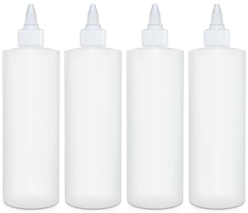 BRIGHTFROM Condiment Squeeze Bottles - Leak-Proof, BPA-Free, Versatile for Sauces & Crafts - 4 Pack