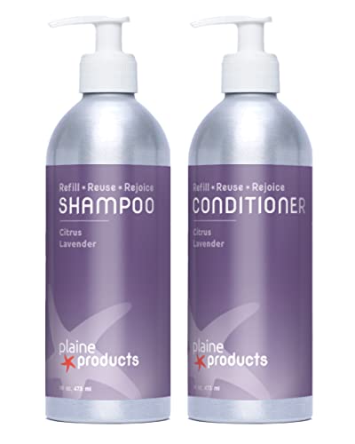Natural Shampoo & Conditioner Set - Hydrating Citrus Lavender, Vegan, Refillable - 16oz