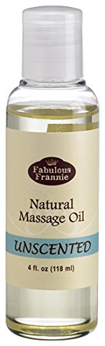 Fabulous Frannie Massage Oil - 100% Natural Base for Deep Massage, 4oz Unscented