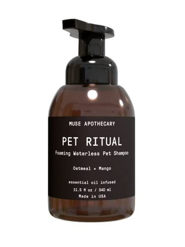 Muse Apothecary Dog Shampoo - Deep Cleansing Foam, Essential Oils & Oatmeal + Mango - 11.5oz