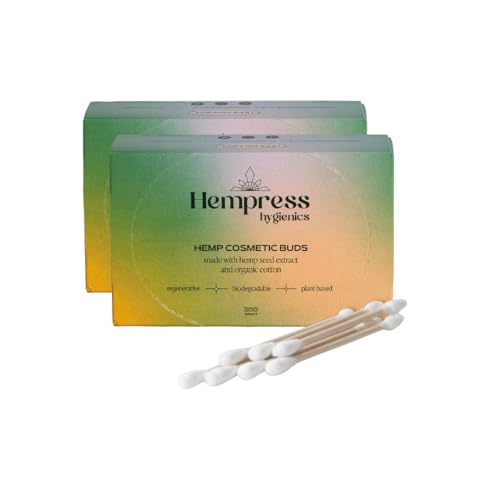 Hempress Hygienics Organic Cotton Swabs - Skin-Friendly, Multi-Purpose, Bamboo Sticks - 400 Count