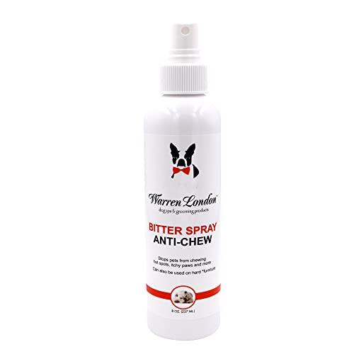 Warren London Bitter Spray for Dogs - Effective Chewing Deterrent, Safe Ingredients - 8oz