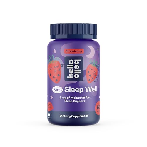 Hello Bello Kids Sleep Well Melatonin Gummies - Vegan Blend with Chamomile, 1mg - 60 Count