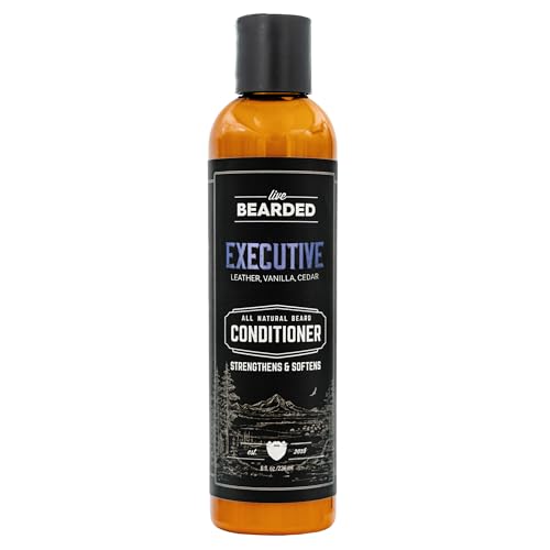 Live Bearded Beard Conditioner - Strengthens & Softens with Biotin, Coconut & Argan Oil - 8oz